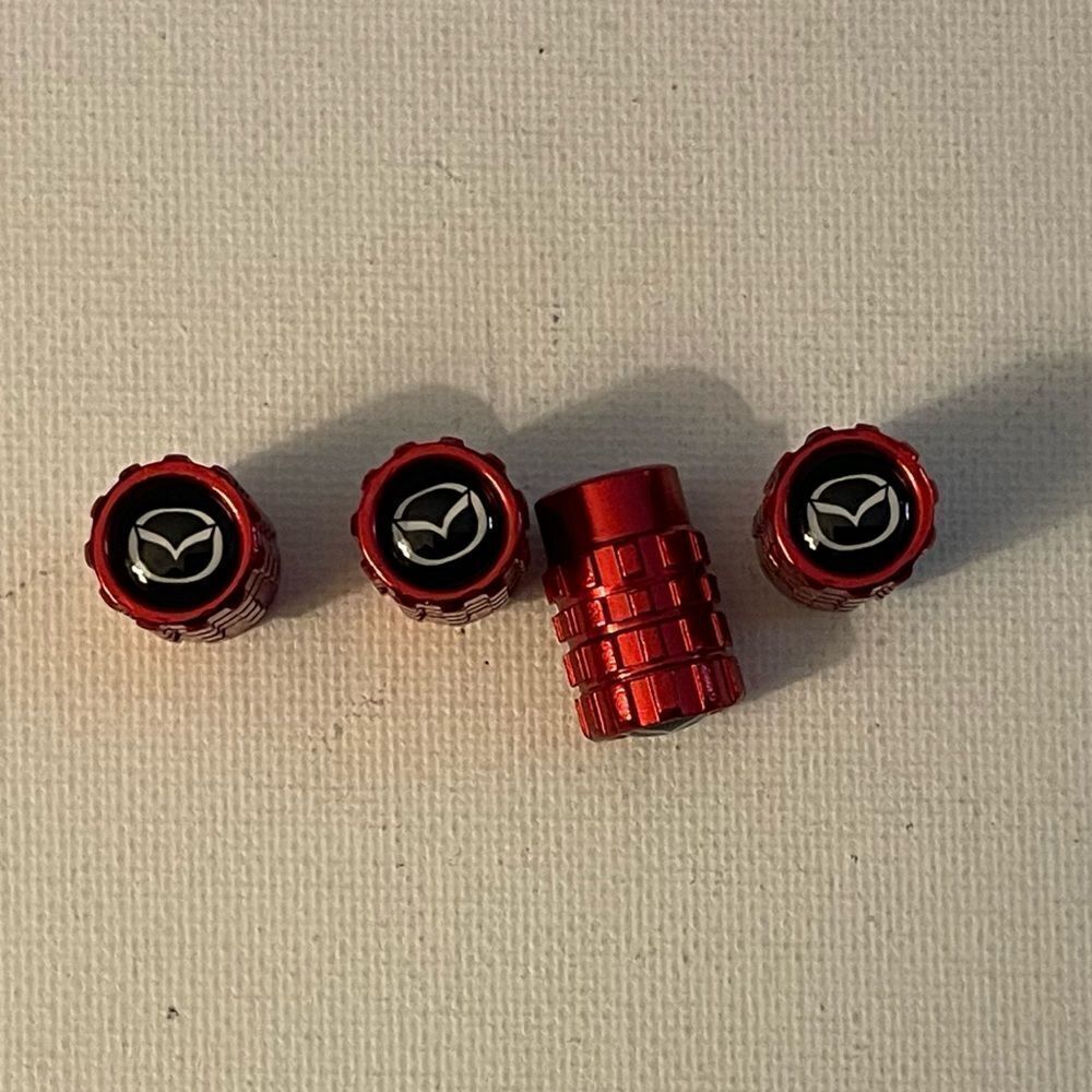 Mazda valve Stem caps in Red set of 4 NWT